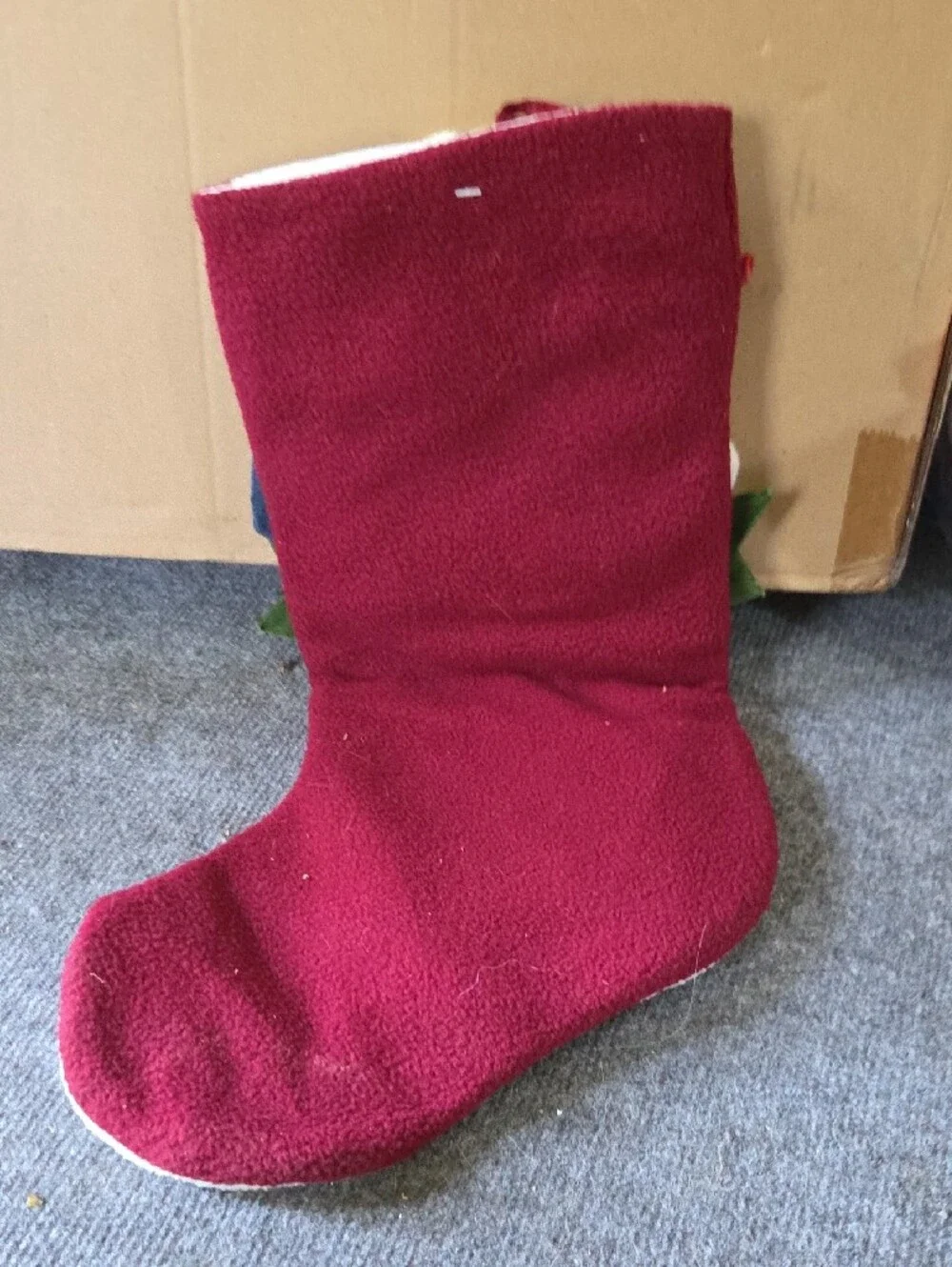 Target Red Christmas Stocking with Santa, Snowman & Green Trees